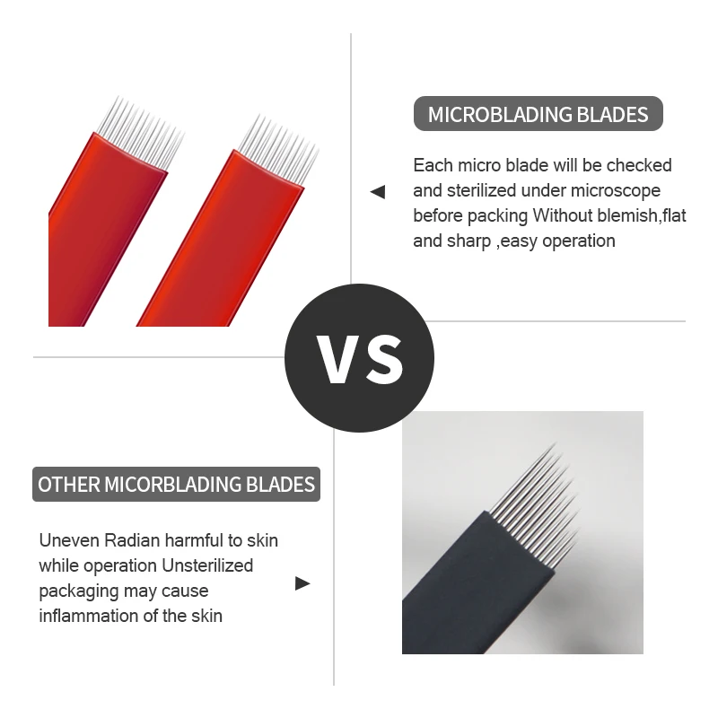 Eyebrow Microblading Needles Disposable  Straight Row 12/14 Microblade Blade For Brow Lamination Makeup MicroPigmentation