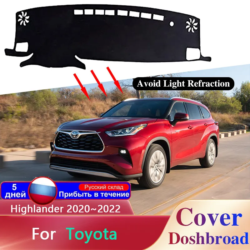 

Dashboard Cover Dash Board Mat for Toyota Highlander XU70 GSU75 2020~2023 2021 Carpet Dashmat Pad Sunshade Cushion Car Anti-sun