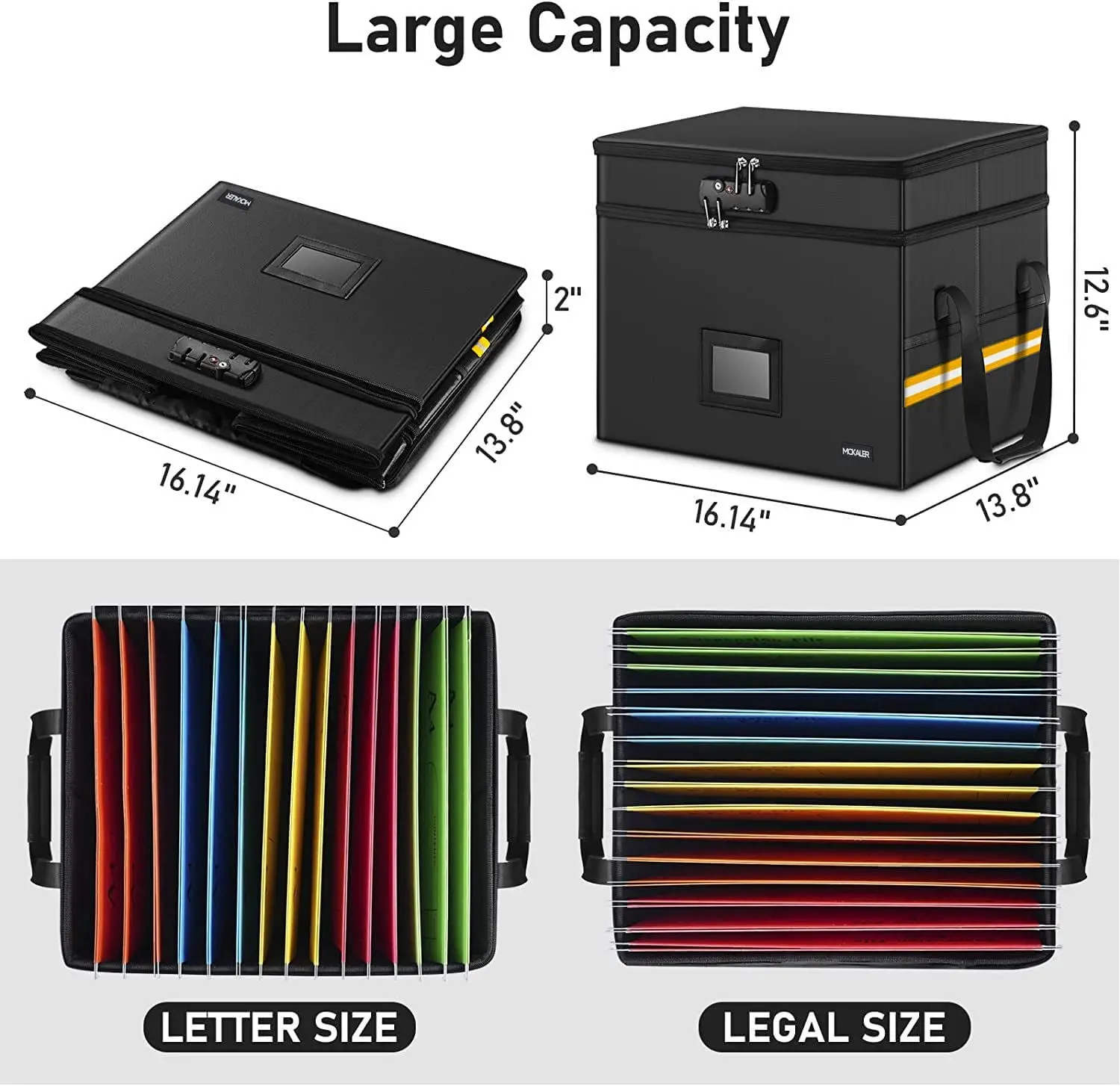 Samerd Locking Fireproof Document Organizer – Portable File Storage Box with Secure Handle for Office Use