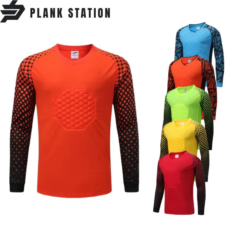 

Sportwear Goalkeeper Uniform Long Sleeve Shirt Men Kids Protective Football Soccer Top Pants Custom Jerseys