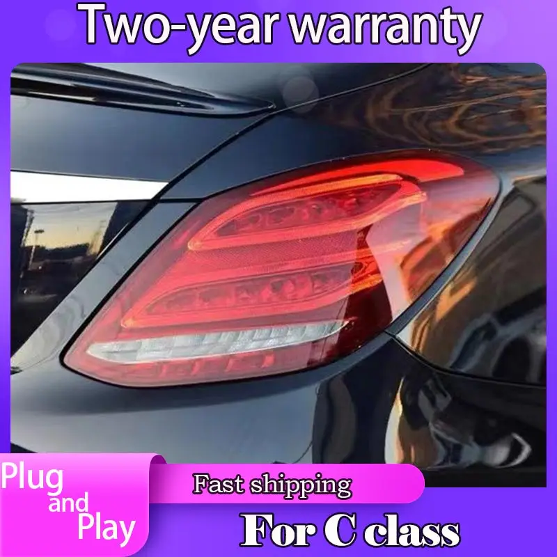 

Car LED Rear Taillights for C class W205 2014-2018 Animation Rear Lamps LED Taillight Assembly
