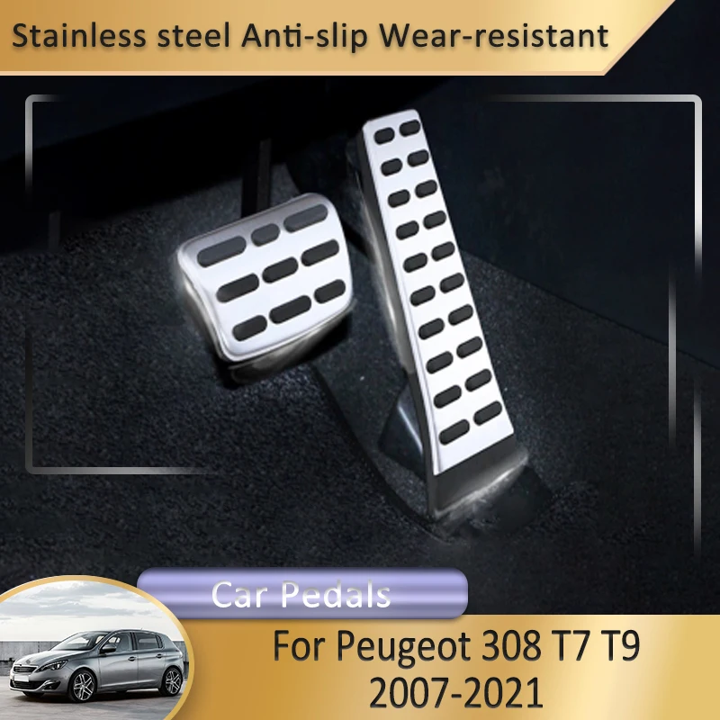 

For Peugeot 308 T7 T9 2007~2021 2008 Car Interior Accessories Car Foot Accelerator Car Foot Fuel Accelerator Brake Pedals Cover