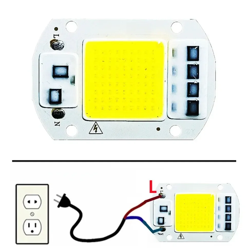 F6040 20W/30W/50W AC 220V COB Module LED puce Diodes lampe ampoule pour projecteur de mise au point extérieur jardin perles lumineuses intégrées