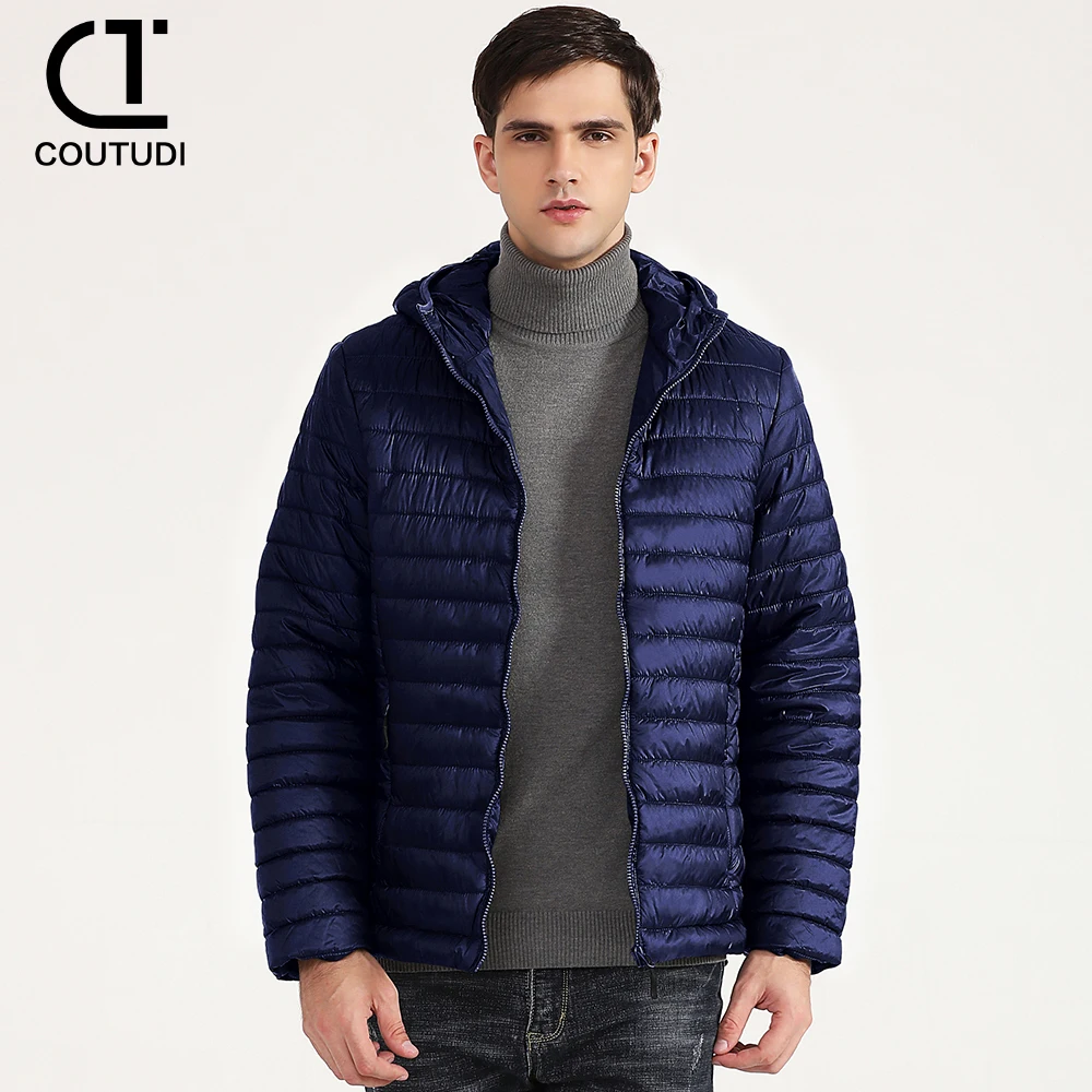 COUTUDI-Chaquetas acolchadas ligeras para hombre, parka cálida, abrigo a prueba de viento, ropa de abrigo informal, moda de otoño e invierno, 2024