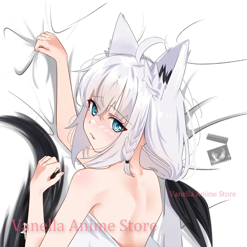 Dakimakura Shirakami Fubuki Anime Double Sided Print Body Pillow Cover Life Size Pillowcase