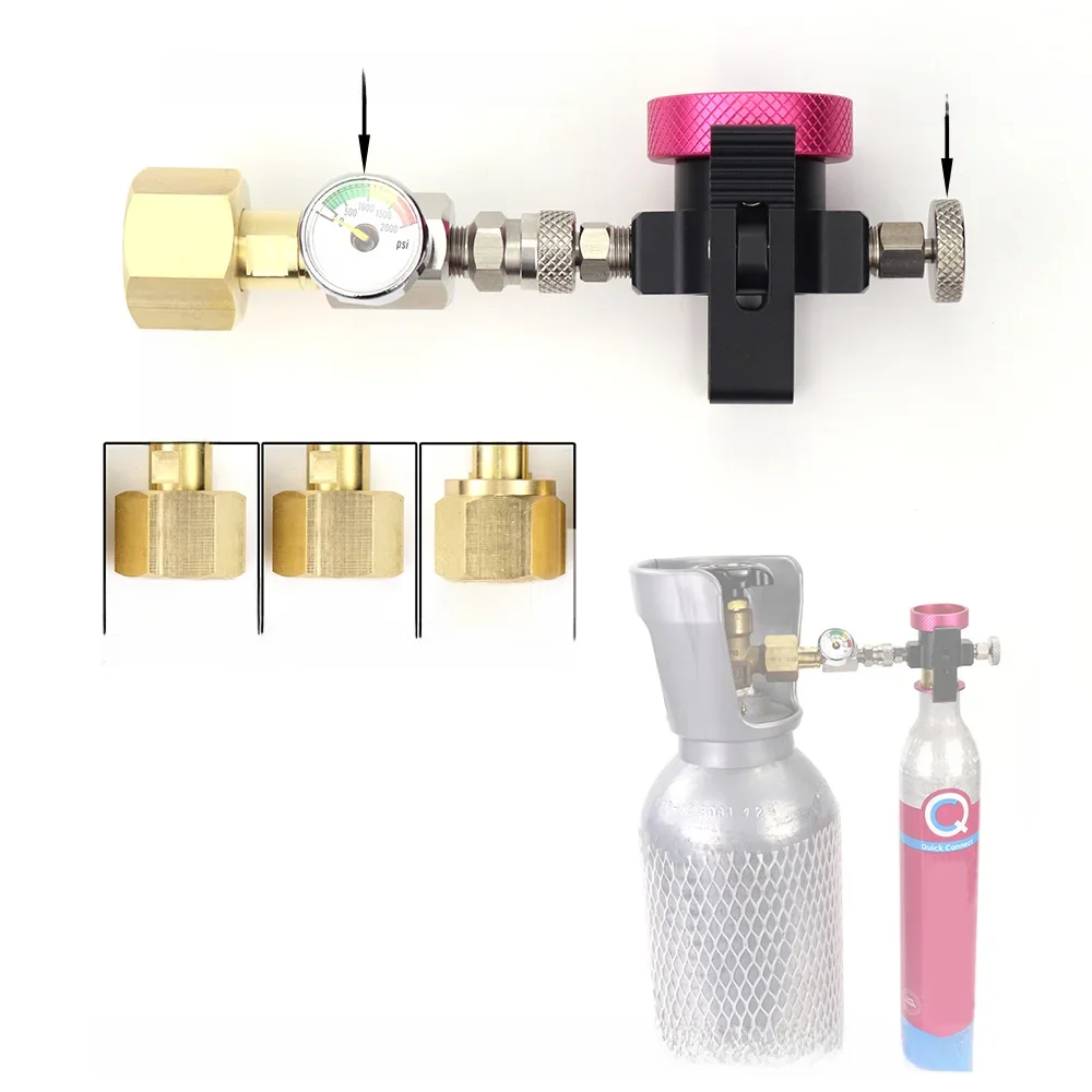 Zasilacz do napełniania butli z sodą do szybkiego łączenia różowym Co2 z zestaw wskaźników dopasowanym cylindrem Sodastream Terra/DUO/Art CO2 — 2