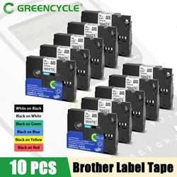 GREENCYCLE 5/10PK 231 12mm Label Tape Compatible for Brother Tze-231 Tze231 221 241 335 for Brother P-touch PTH110 Label Printer