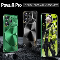 2024 Global Version Hot Pova 8 Pro Smartphone 6.8 inch Full Screen 5G Cell Phone 16TB+1TB 6800mAh Mobile Phones 108MP Celulare