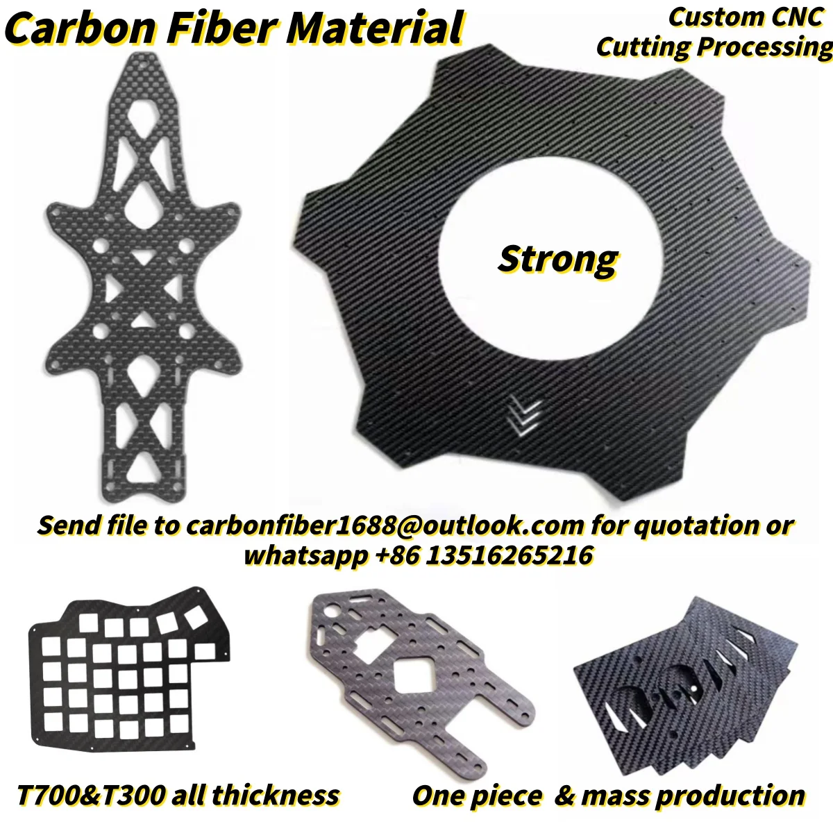 3K Carbon Fiber Sheet Cutting Service Carbon Plate Processing  Carbon Board Customized CNC Machining for FPV Frame Drone Part