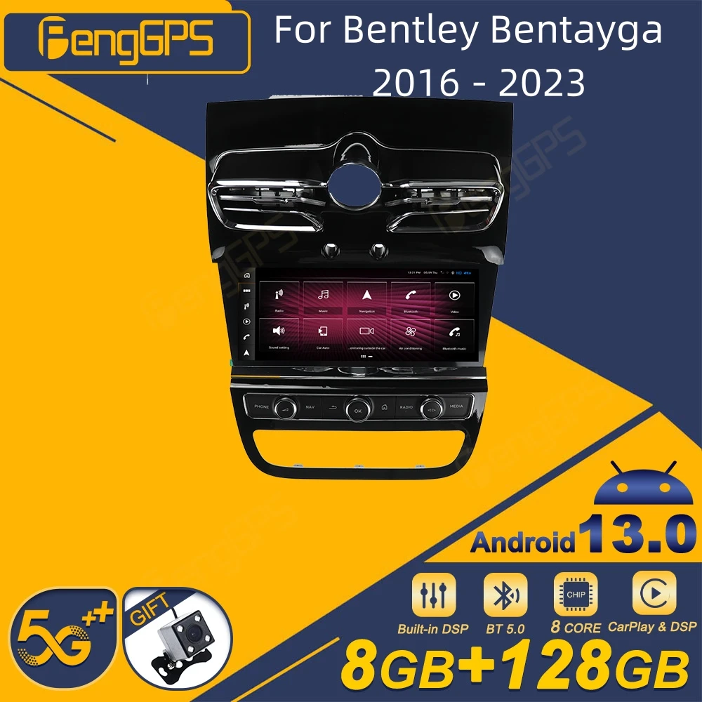 For Bentley Bentayga 2016 - 2023 Android Car Radio 2Din Stereo Receiver Autoradio Multimedia Player GPS Navi Head Unit Screen