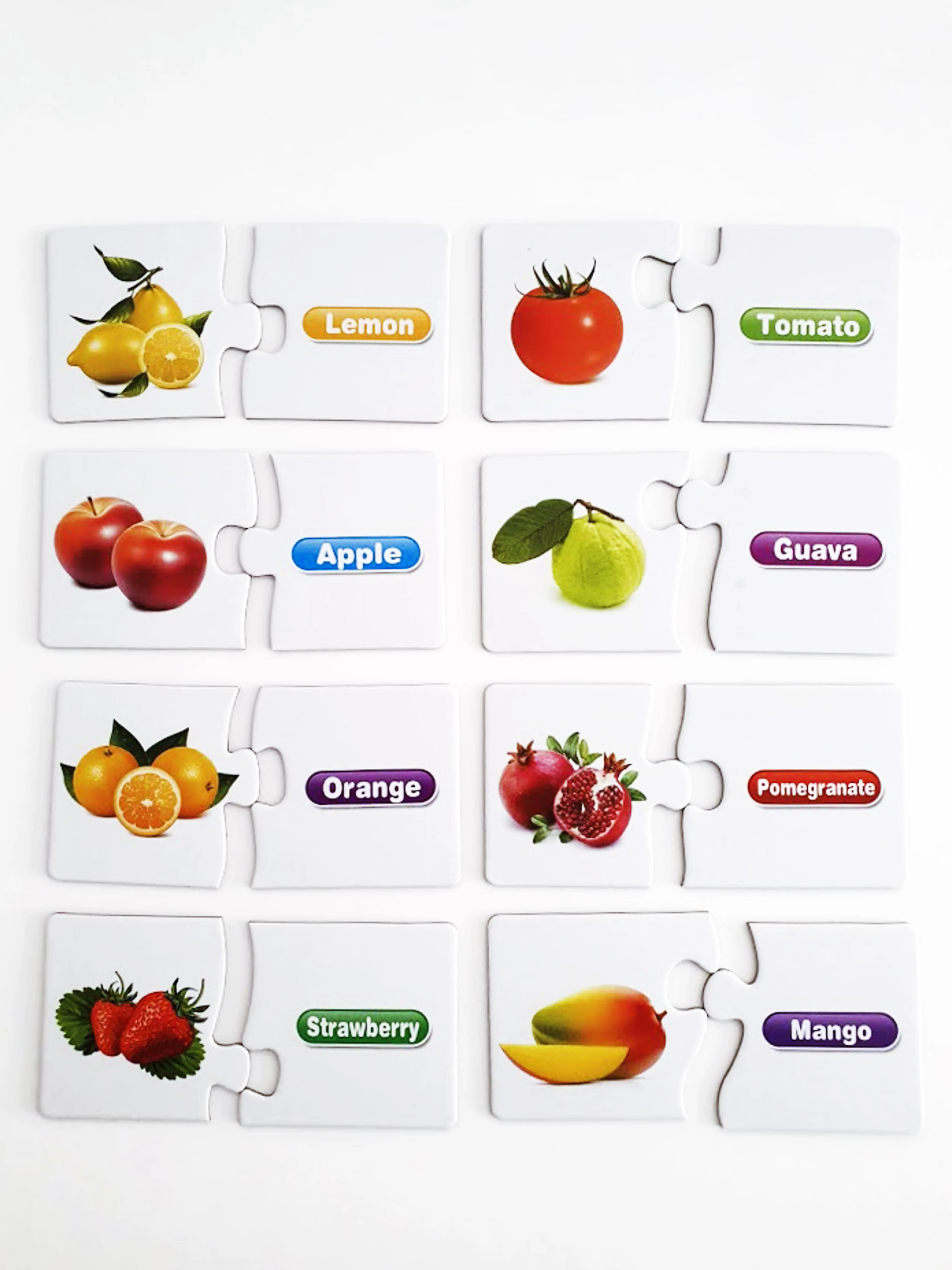 30-in-1 educational puzzles: learn English with fruits