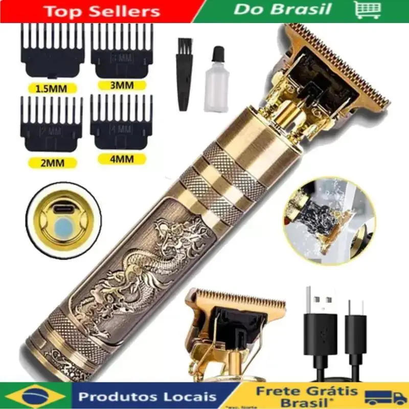 Máquina De Cortar Cabelo Parágrafo Barba Masculina Designer Aleatório Elétrico Profissional