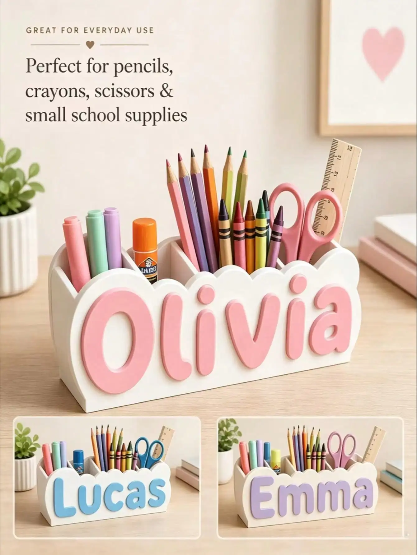 Personalized 3D Printed Baby Name Sign, Freestanding Custom Nursery Name Plate, Toddler Room Decor, Kids Gift
