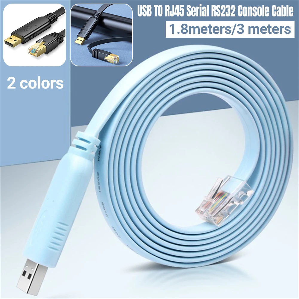 Blue 1.8M USB TO RJ45 Serial Console Cable Express Net Cable for Cisco Routers