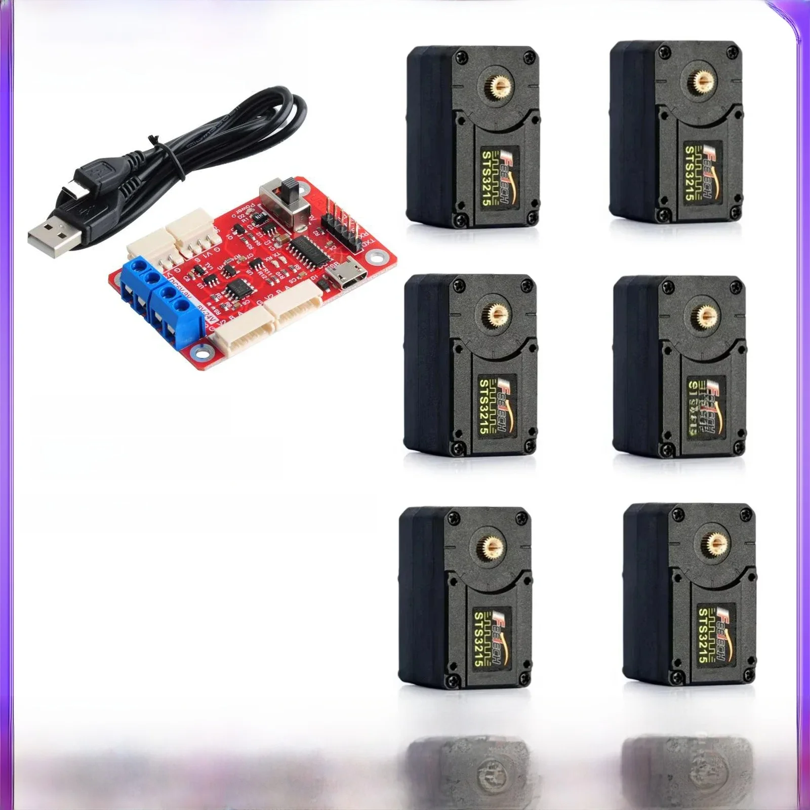 6 Stück Feetech STS3215 19 kg 7,4 V Dual Axis TTL String RC Servomotor für SO-ARM100 Roboterarm für Programmierroboter ST-3215-C001