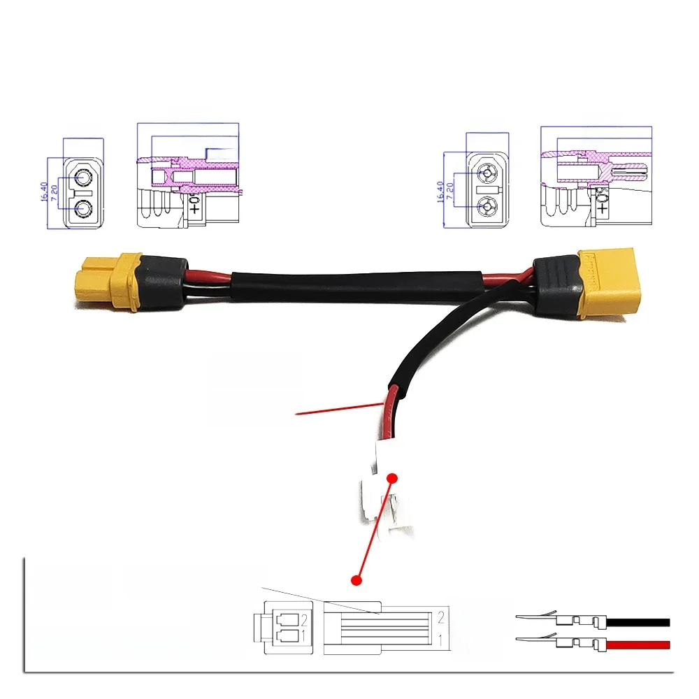 AliExpress EBKE Aamass XT60 Power Cable Extension For FrontLight, RearLight, TurnSignal, Horn, 3-in-1 Switch