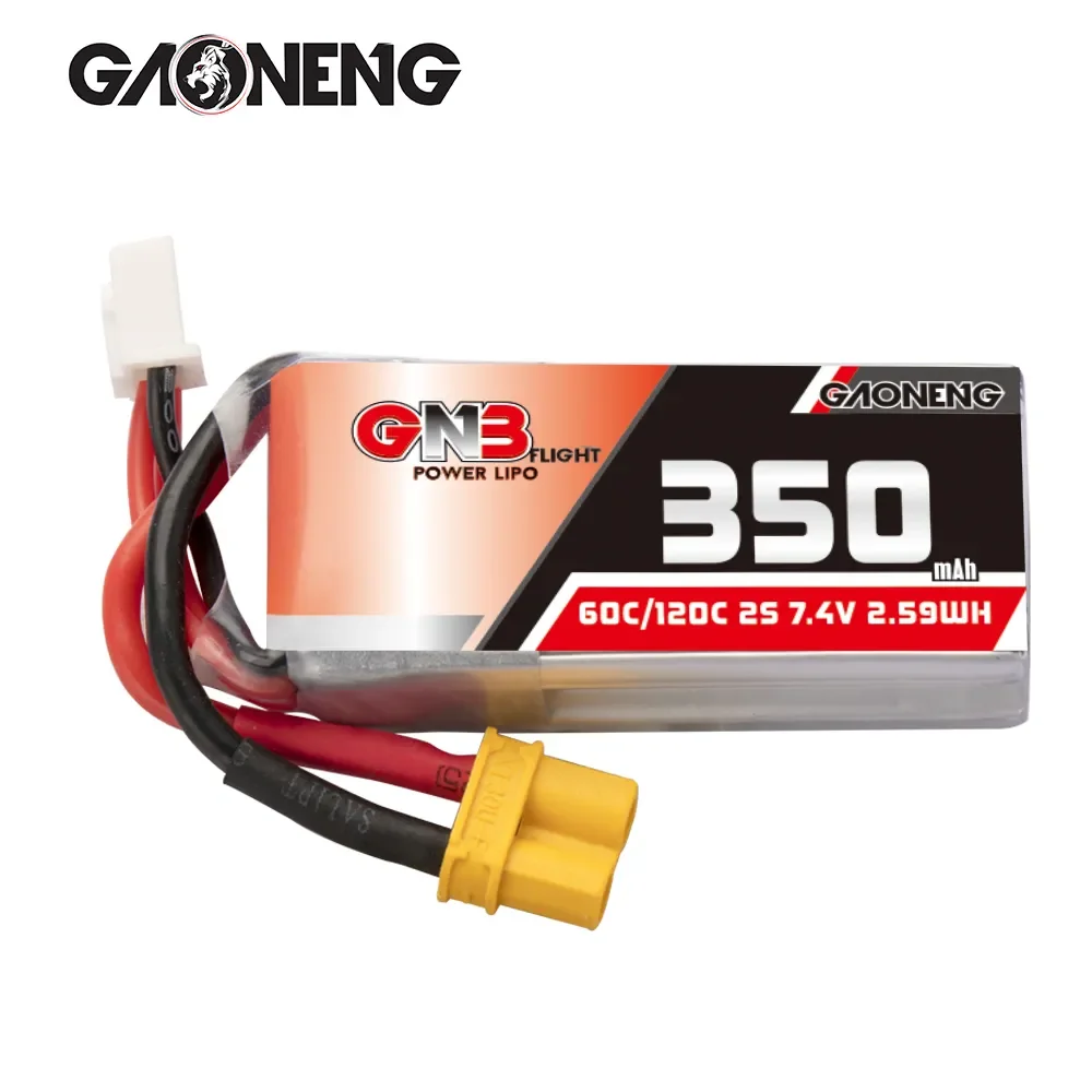 GNB 2S 350mAh 60C 7.4V بطارية ليبو PH2.0/XT30 لـ 1:28 RC WLtoys K969 K989 سيارات صغيرة FPV Whoop Drone