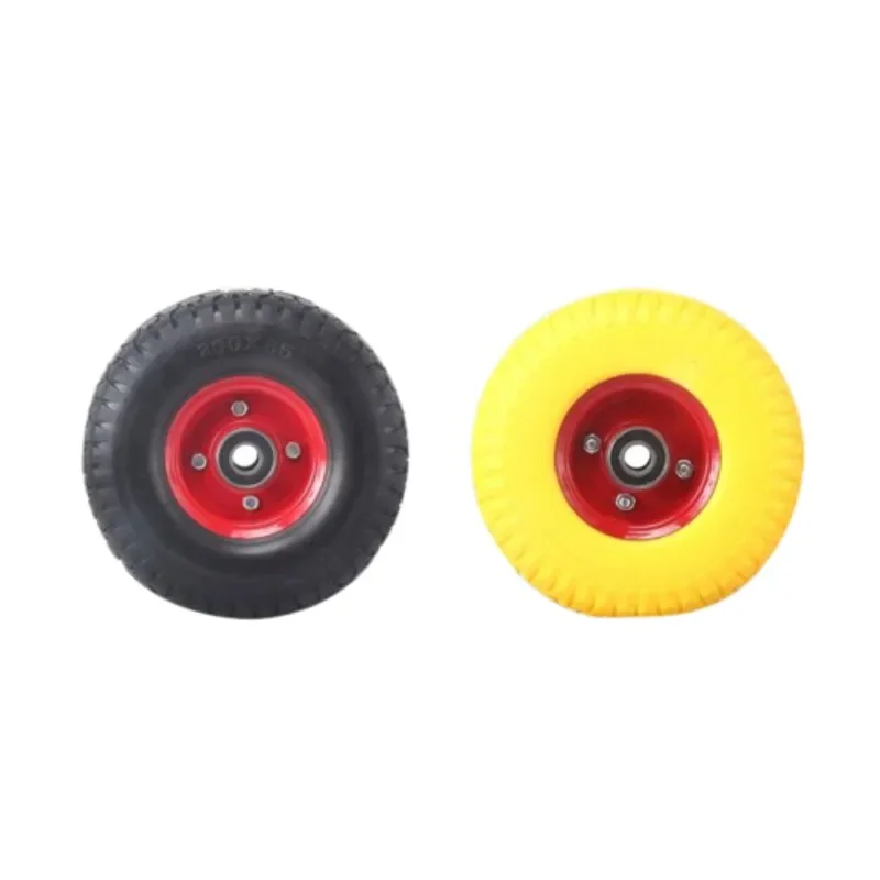 Maxiamarket-rueda neumático de espuma maciza 260x85mm, preto e amarillo