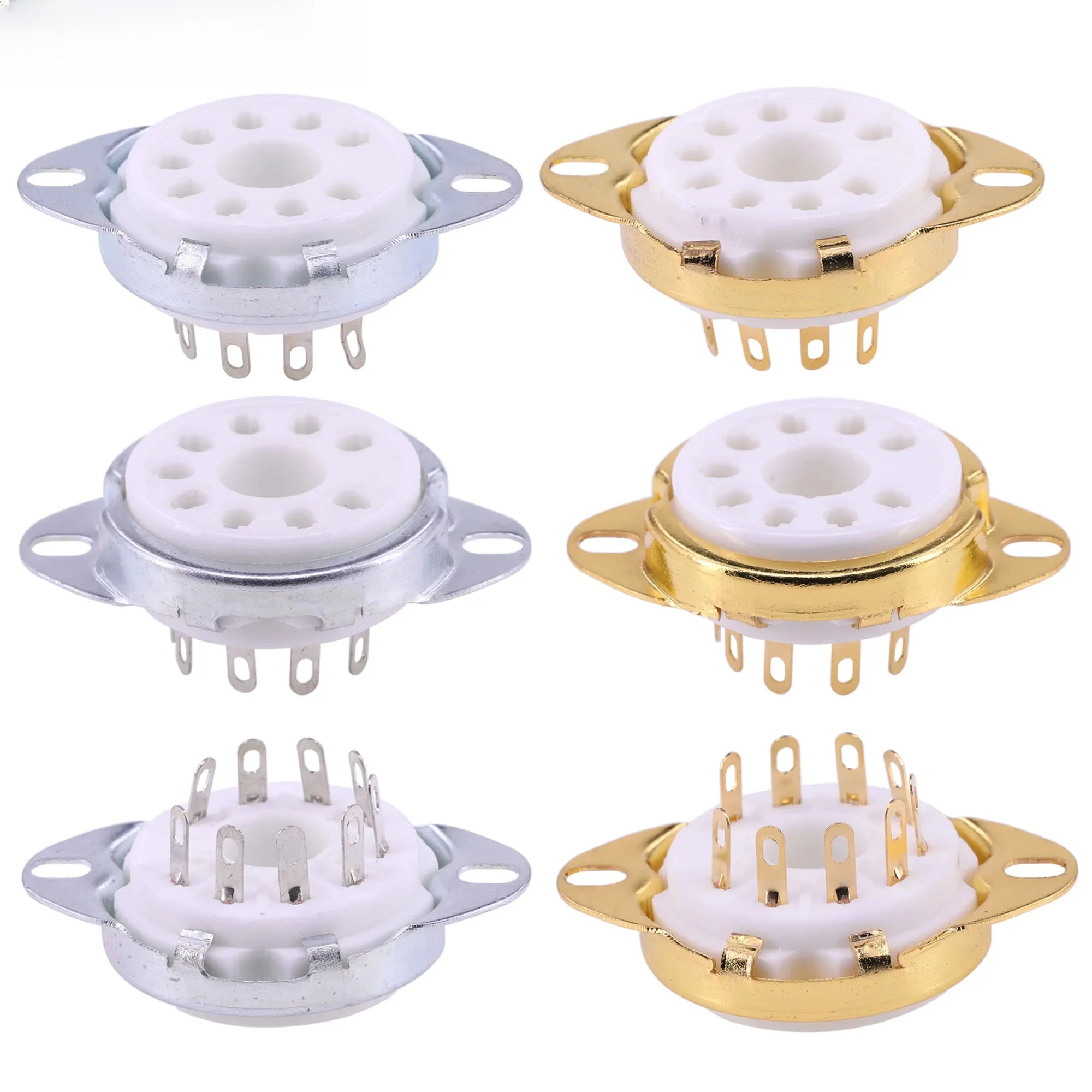 B9D gniazdo zaworu ceramiczne duże 9 pinów gniazdo rury GZC9-2-F dla EL504 PL504 EL519 PL519 6p1 2p wzmacniacz lampy elektronowej Audio HIFI DIY — zdjęcie 2