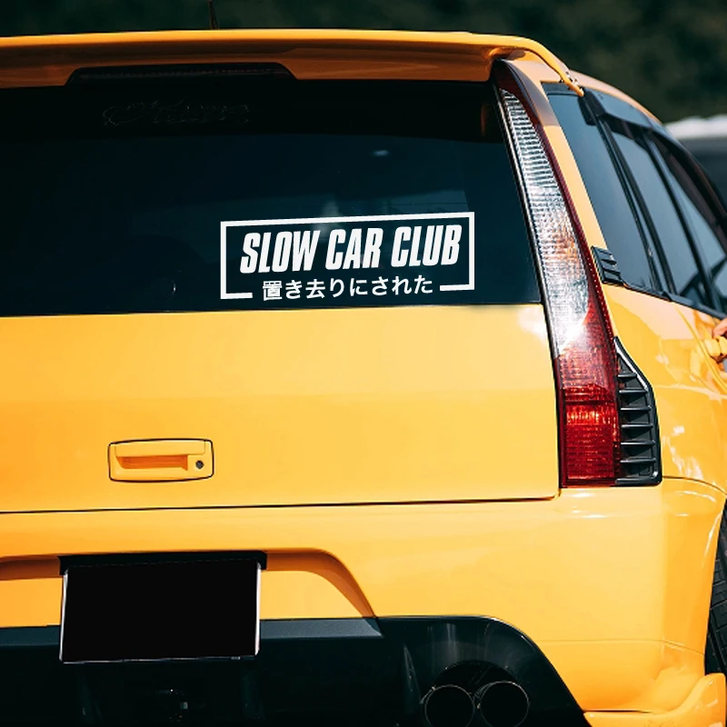 SLOW CAR CLUB Stickers,Car Stickers, Vinyl Decals - For Cars, Trucks, Walls, Laptops, Windows, Motorcycles, Bumpers Or Crafts