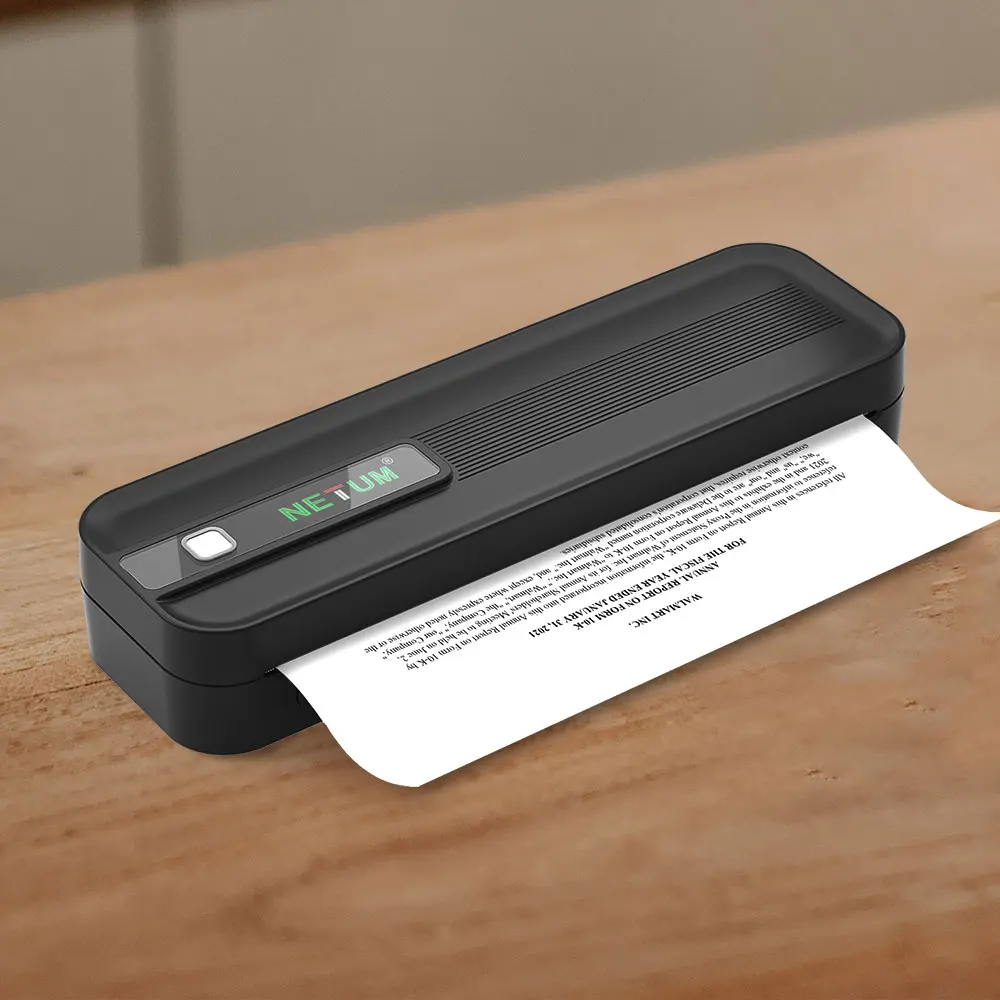 

Portable thermal A4 printer, student homework printer, Bluetooth enabled mobile phone connection, wireless small office printer
