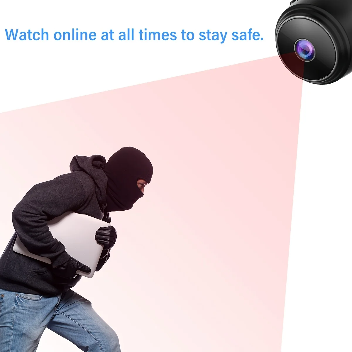 كاميرا صغيرة لاسلكية لأمن المنزل الذكي بتردد 2.4 جيجا هرتز WIFI للعرض عن بعد، والوصول عن بعد في تطبيق ومراقبة التصميم المتين