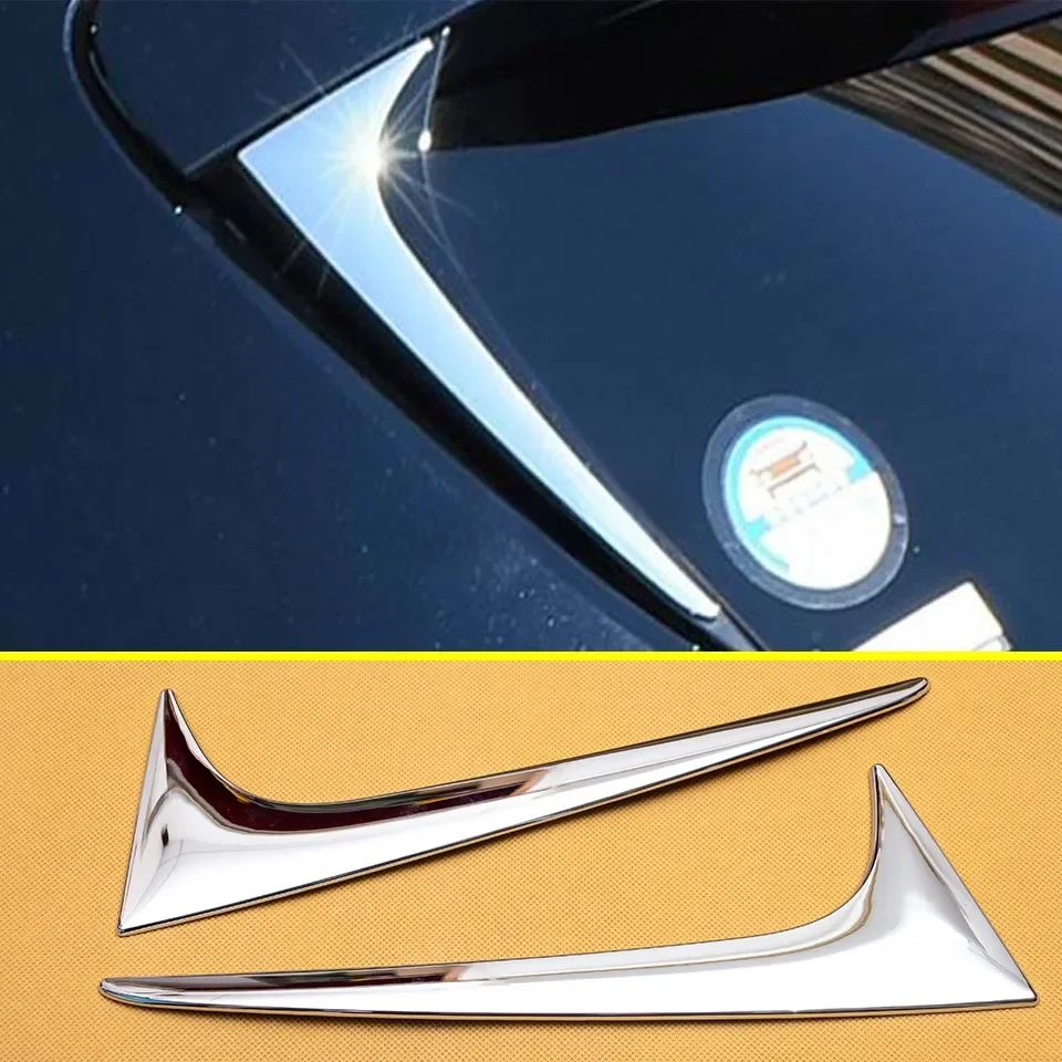 2x Chrome Car Rear Tailgate Window Spoiler Wing Cover Trims For Toyota Corolla Hatchback / Sport 2019 2020 2021 2022 2023 2024