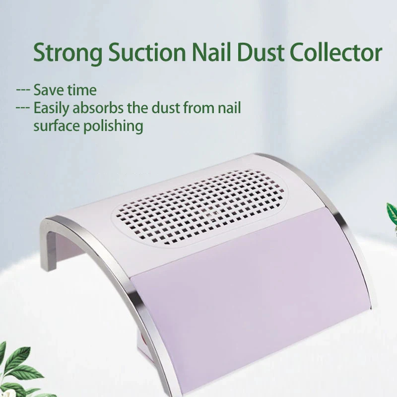 120W Nail Dust Collector Strong Suction Nail Vacuum Cleaner for Acrylic Nail With 2 Removable Dust Bags Manicure Dust Collector