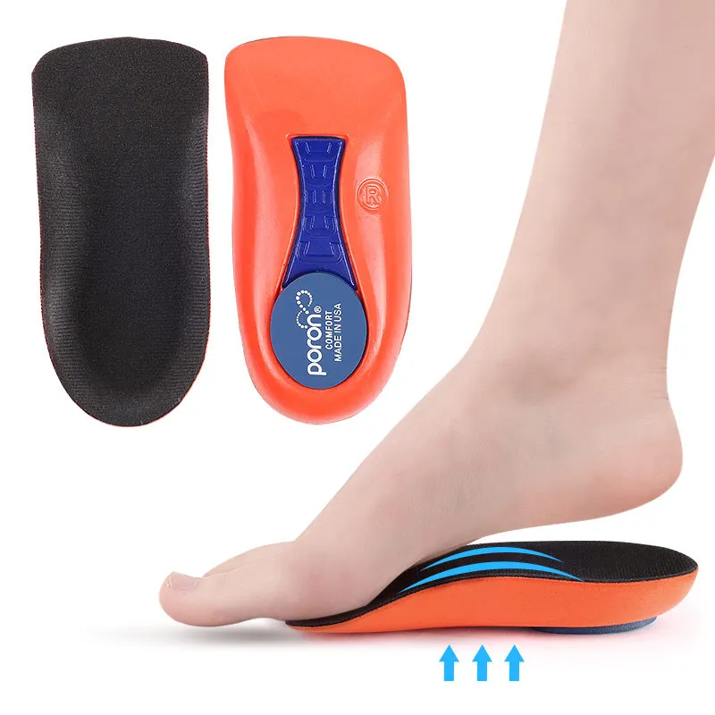 PU Insoles for Shoes Sneakers Shoe Insert Arch Half Plantar Fascia Relieve Orthopedic Heel Pad Men Women Feet Elasticity Support