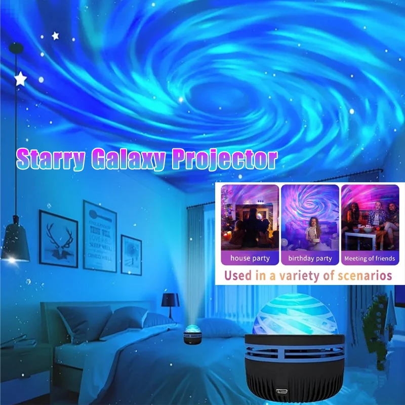 Galaxy Sky Projector Bedroom Night Light LED Galaxy Projector Light Colorful  Kids Room Decoration Christmas Party Decoration