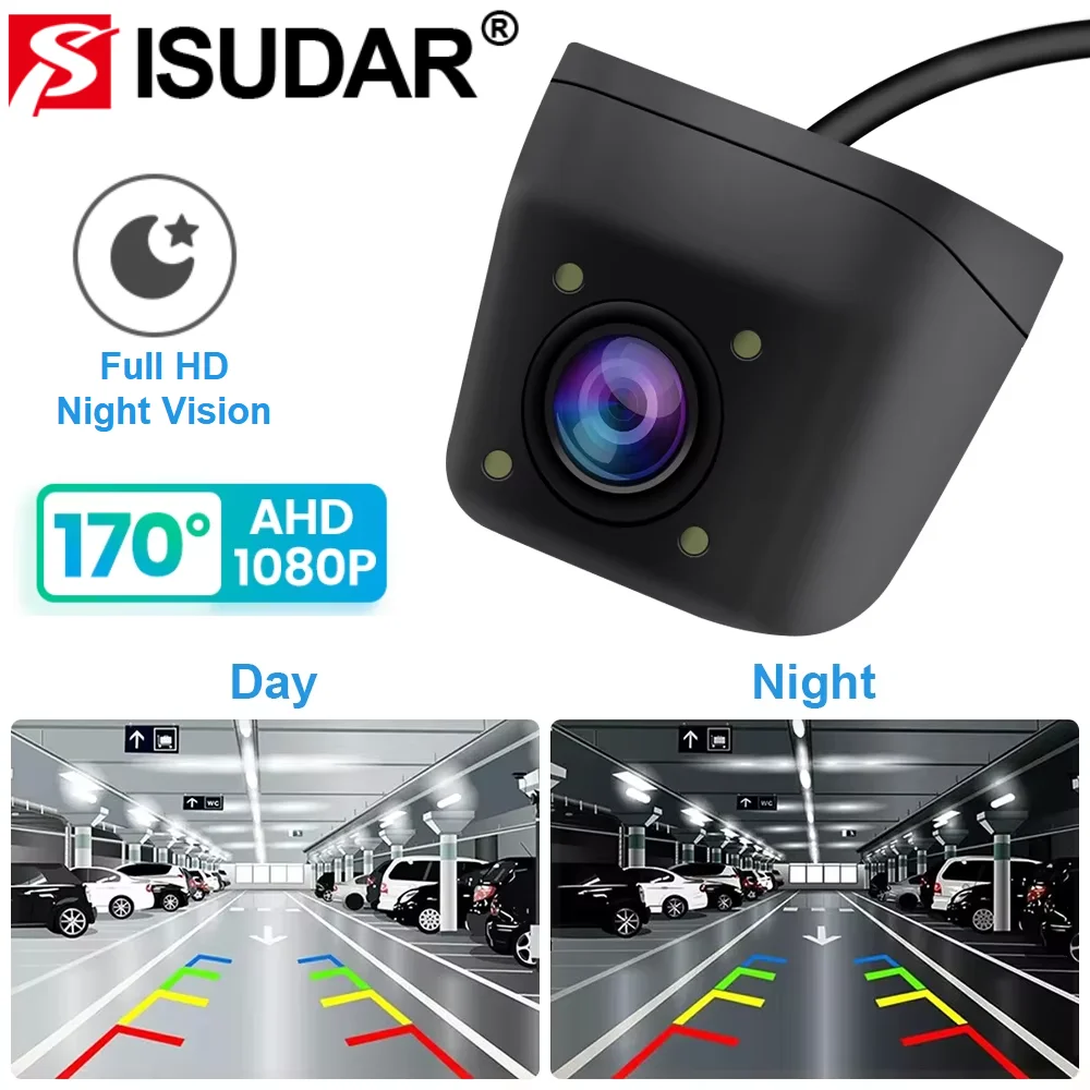ISUDAR AHD 1920x1080P Car Rear View Camera Full HD Night Vision 170° Waterproof Antijamming Reversing Camera Car Accessories