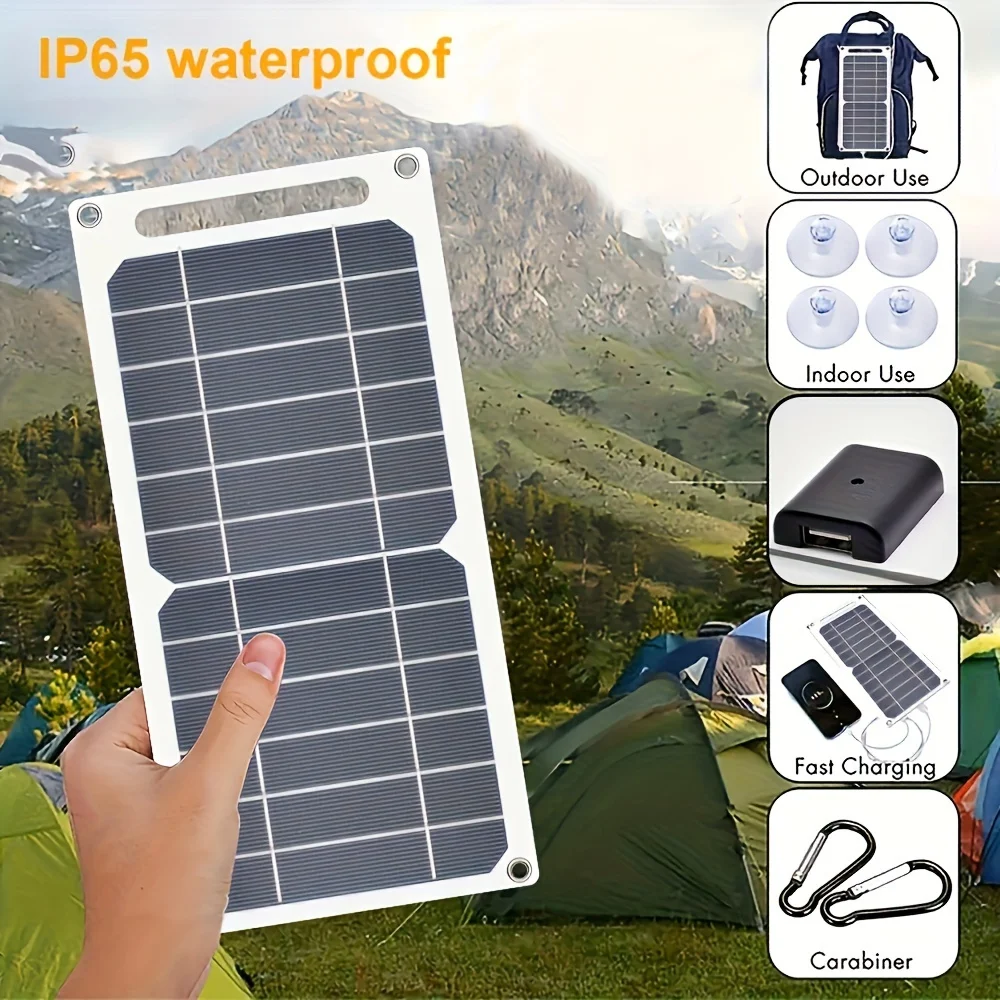 Solar Panel With USB Outdoor Hiking And Camping Portable Battery Mobile Phone Charging Bank Charging Panel