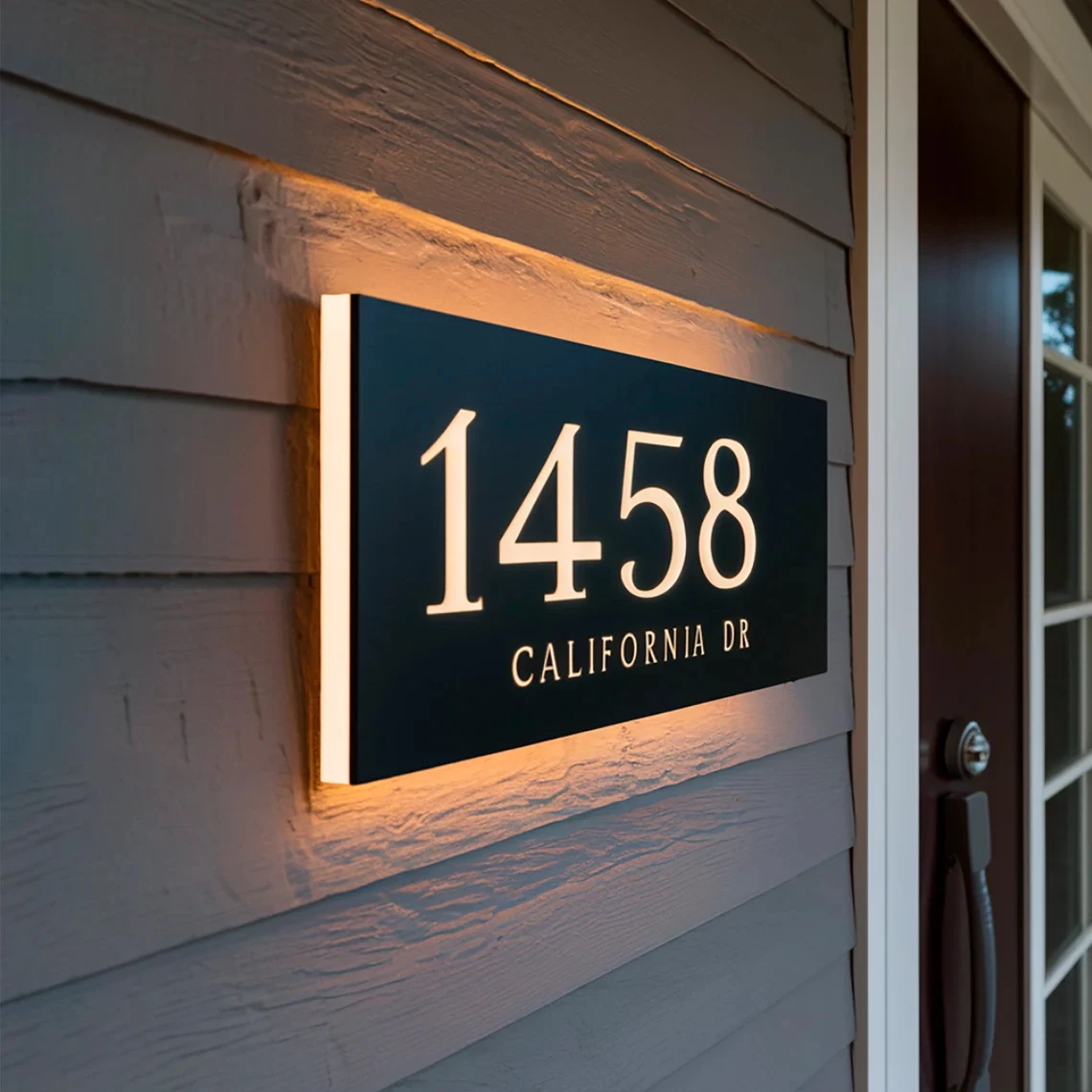 Custom House Number Sign Backlit Illuminated Address Plaque Personalized House Sign Housewarming Gift