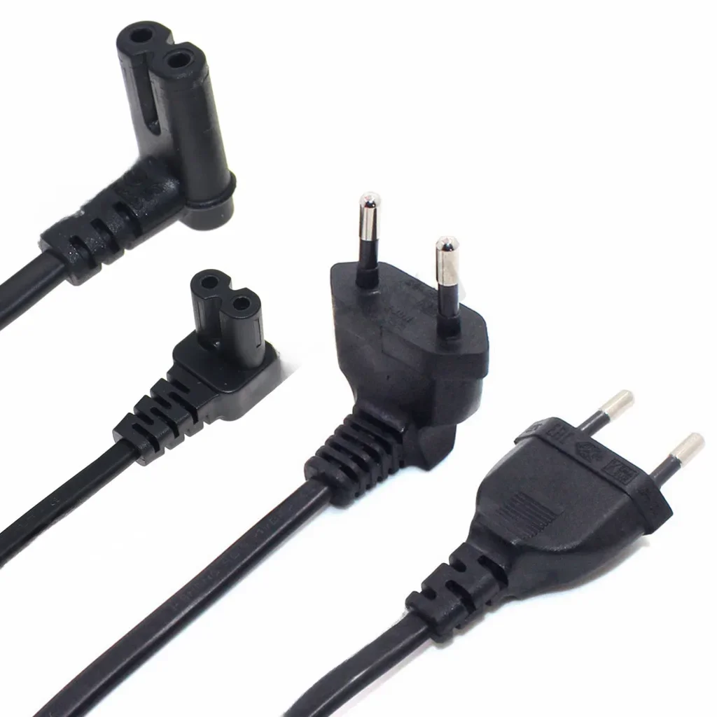 C7 cordon d'alimentation ca d'angle de 90 degrés pour Samsung Philips Sony LED TV EU Schuko CEE7/16 à IEC C7 câble adaptateur de câble d'alimentation cordon VDE