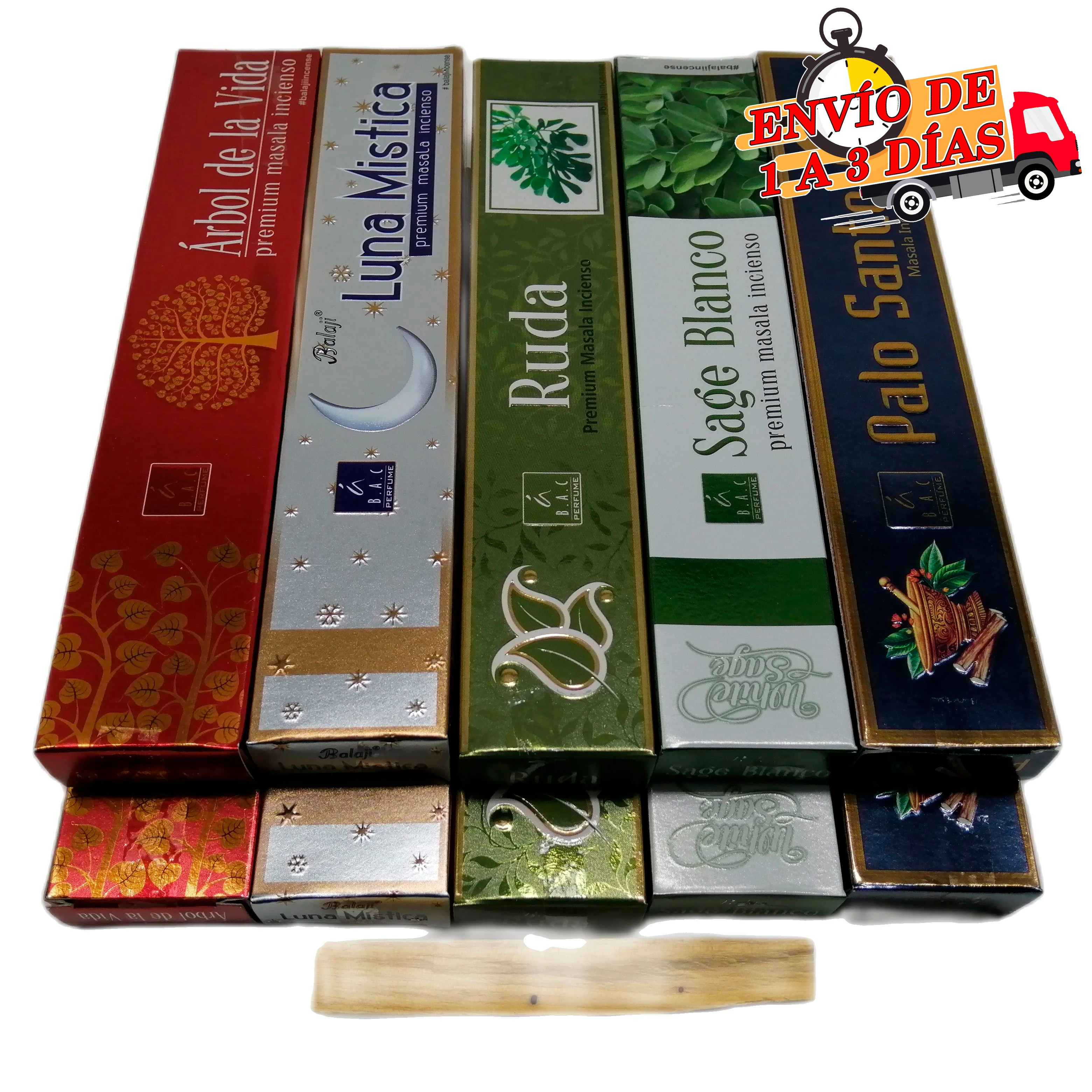 Incense Balaji wands 10 boxes like photo + holy stick gift meditation Yoga cleanings Reiki Spa massages clean handmade environments without child labor, special selection for the most demanding