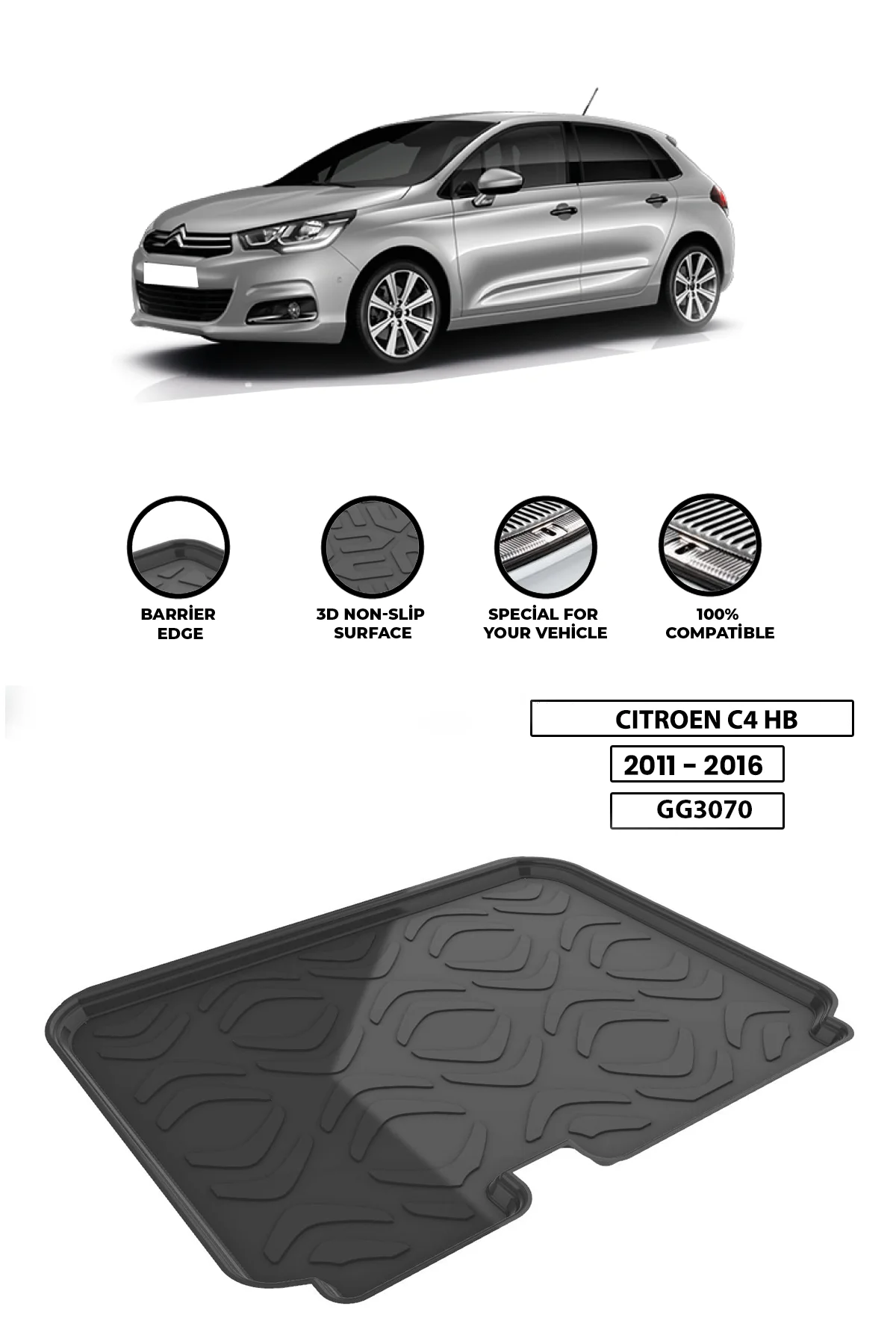 

For -CITROEN-C4-HB-2011-2016 luggage compartment Diffuser Extension Rear Bumper Attachment Luggage compartment