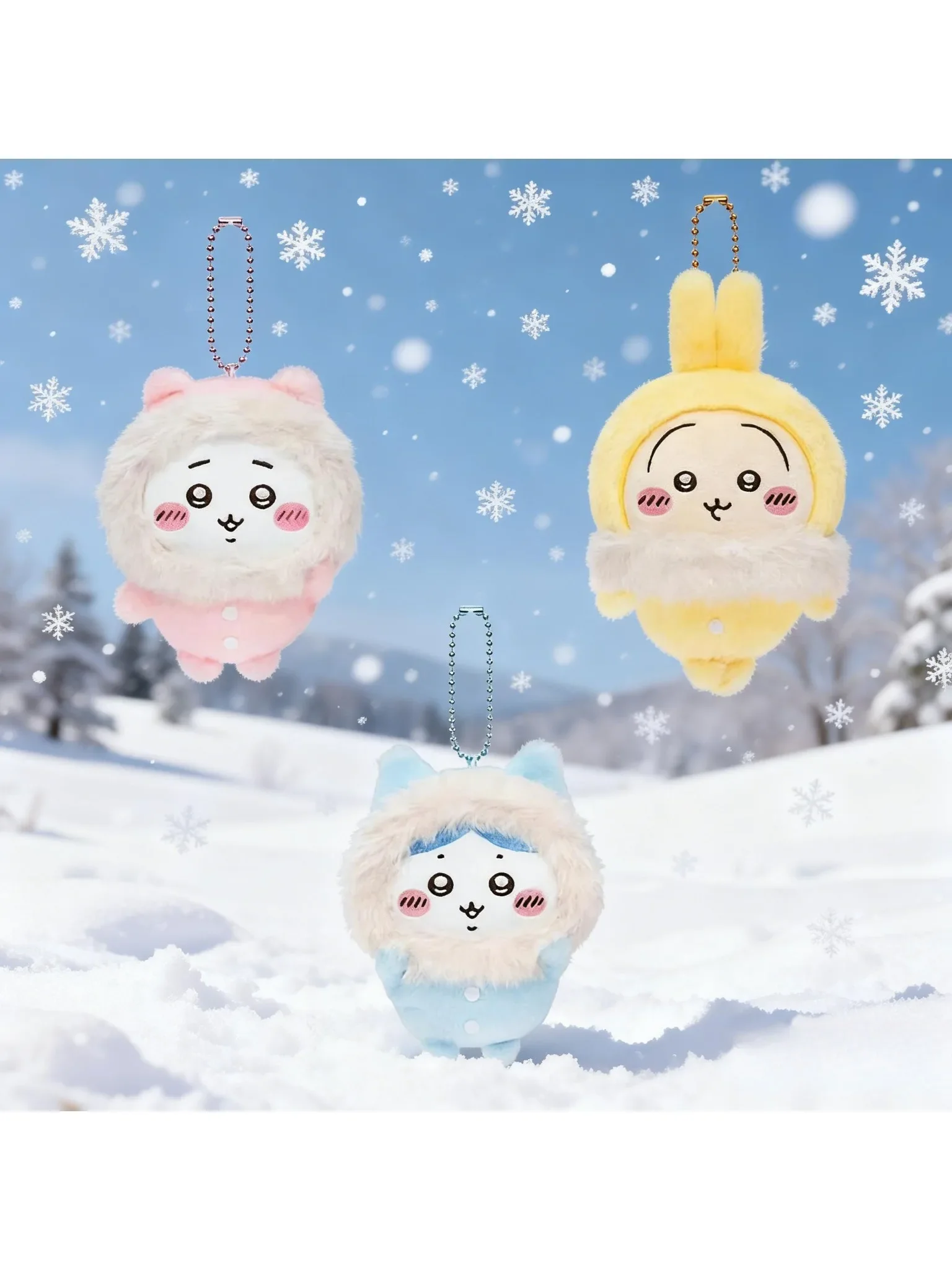 

Chiikawa Fluffy Sleepwear Hanger Set Hachiwera Usagi Chii Fur Hangers Fur Toys Dolls Goods in Stock Keychain