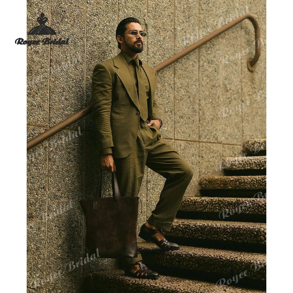 Notched Lapel Two Piece Men's Suit Wedding 2026 Single Breasted Formal Prom Business Suit costume homme mariage
