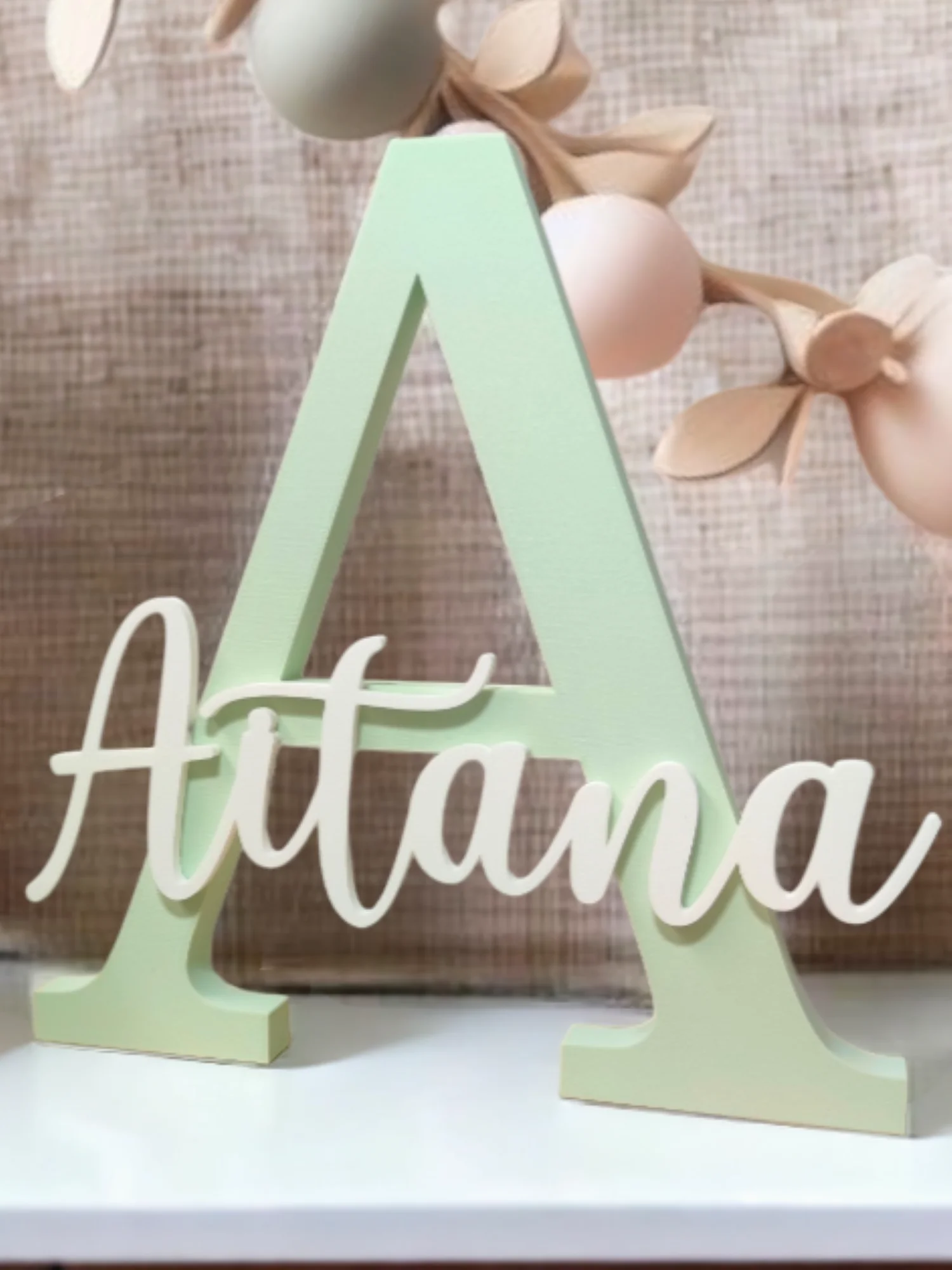 Lettres décoratives personnalisées pour bébé avec initiales pour la décoration d'anniversaire, les baptêmes, les communions, la table de bonbons, la fête prénatale, couleurs et dimensions au choix, à
