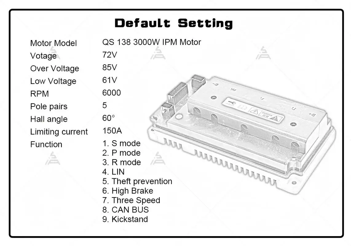 Votol EM150SP Programmable 150A 72V Controller with Regen Braking & CAN BUS for QS138 3000W Mid Drive Motor - Sales Clearance!