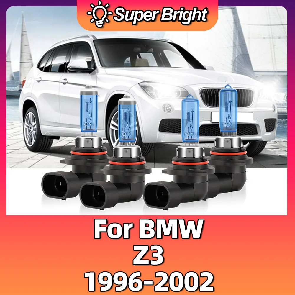 

2/4pcs For BMW Z3 1996 1997 1998 1999 2000 2001 2002 100W 6000K Super white Car Halogen Bulbs High Low Beam 12v-24v Plug&Play