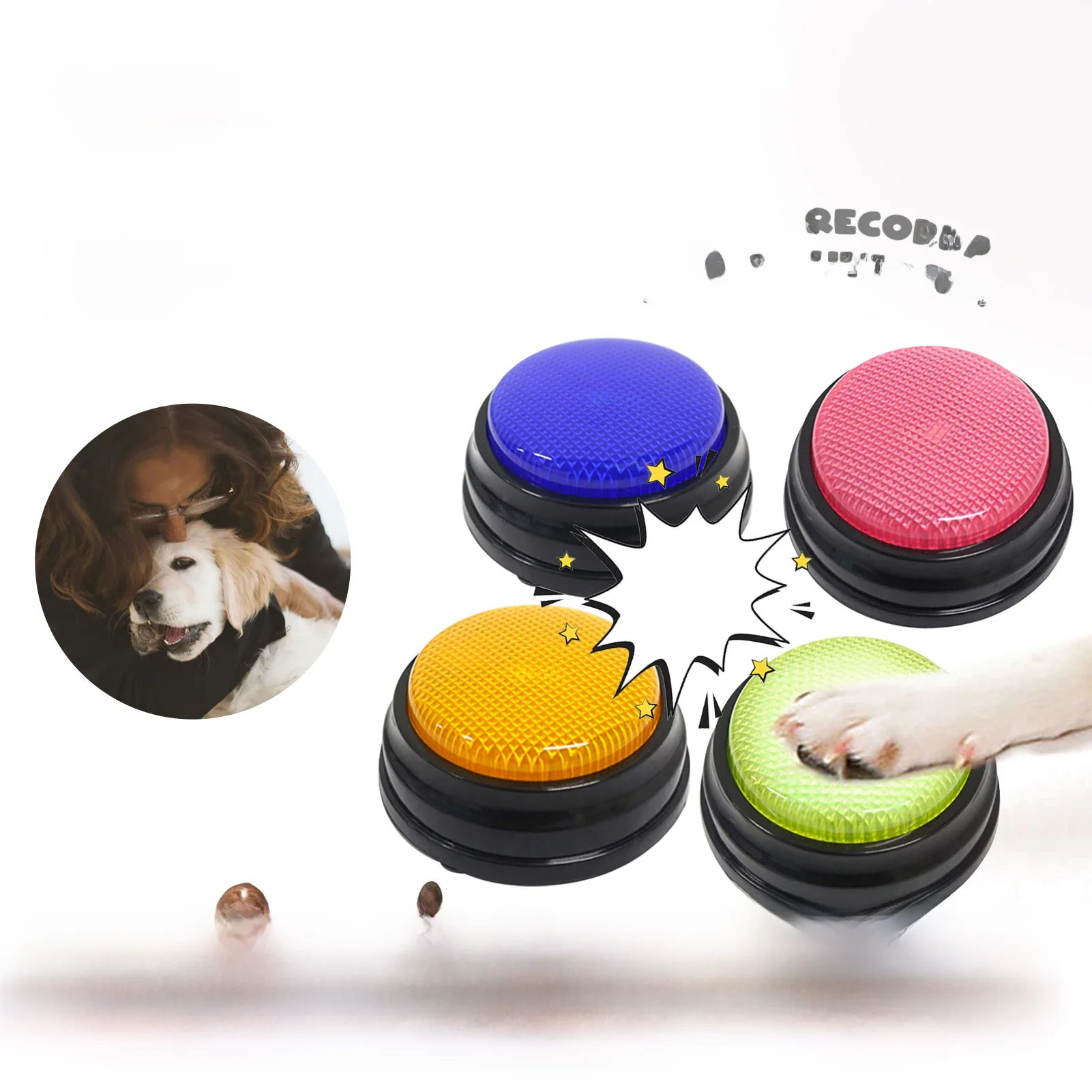 Phonographe coule avec bouton king pour enfant, jouet avec sonnerie de réponse, son statique portable, bruiteur de fête