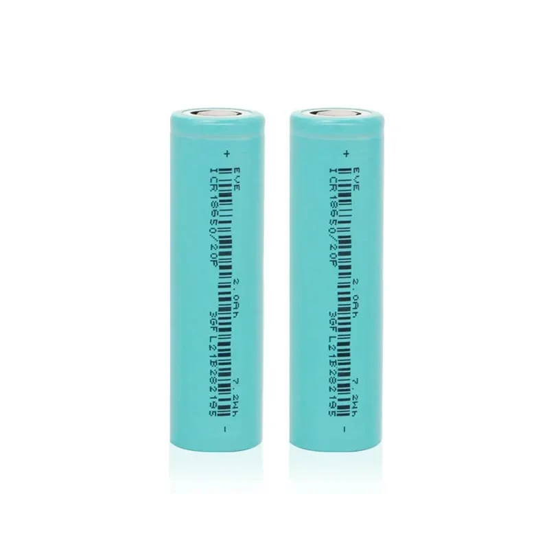 100pcs EVE 18650 3.7v 2000mah Grade A Cylindrical Lithium Battery for Electric Vehicles