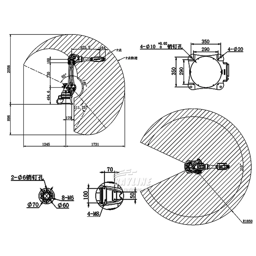 خصم ذراع آلي عالي الجودة مناور روبوتات مفصلية ذراع روبوت CNC للحام/اللوحة/المنحوش/التزوير