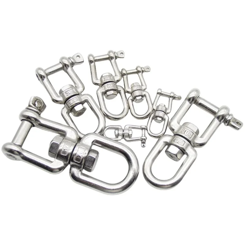 304 roestvrijstalen kaak draaibare ankerconnector Duty Boat Marine Yacht Swivel Snap Rolling Shackle Haken Apparaat Swivel Snap - afbeelding 2