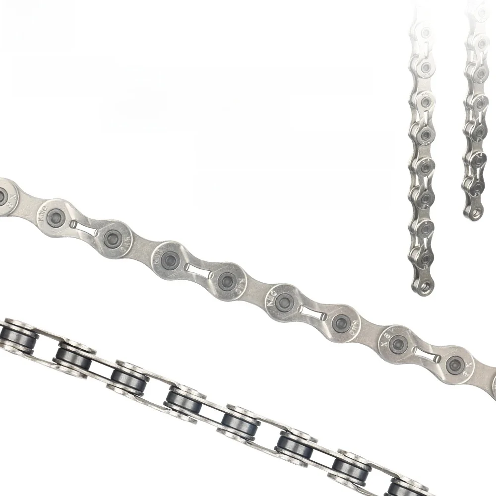 AliExpress KMC Original Bicycle Chain X8PL 8 Speed 112L Silver Hollow Mountain Bike/Road Bike Chain with Quick Link