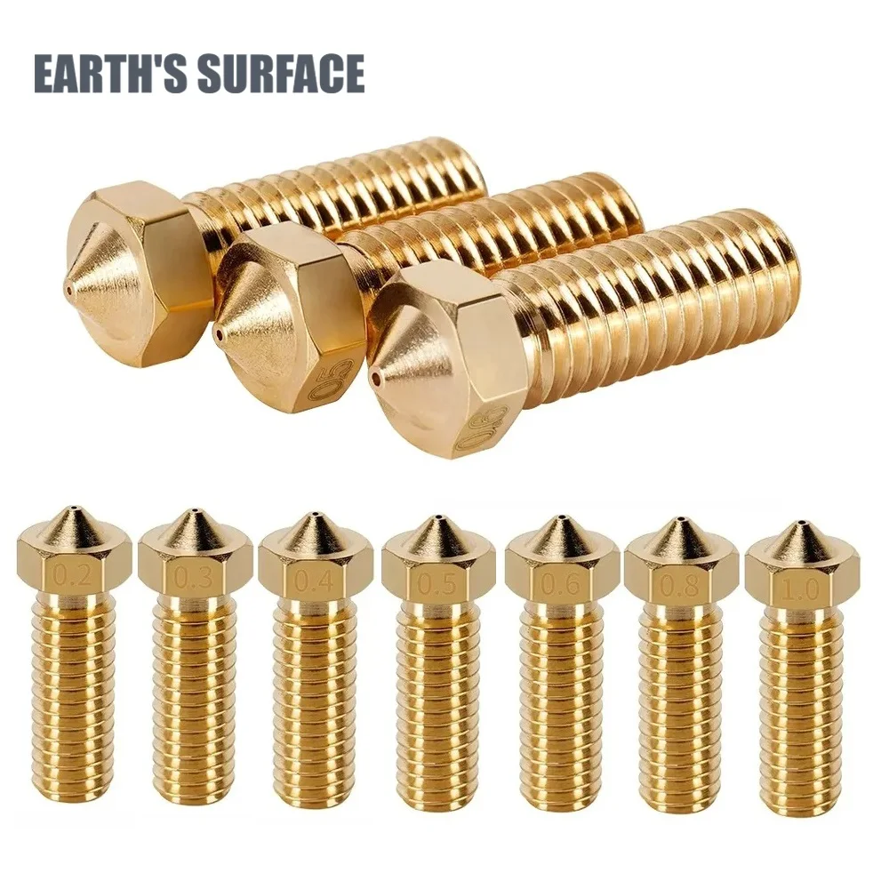 ES-3D Printer Parts Volcano Brass Nozzles 0.2/0.3/0.4/0.5/0.6/0.8/1.0mm Mix Size For 1.75mm Filament E3D Extruder Hotend Part