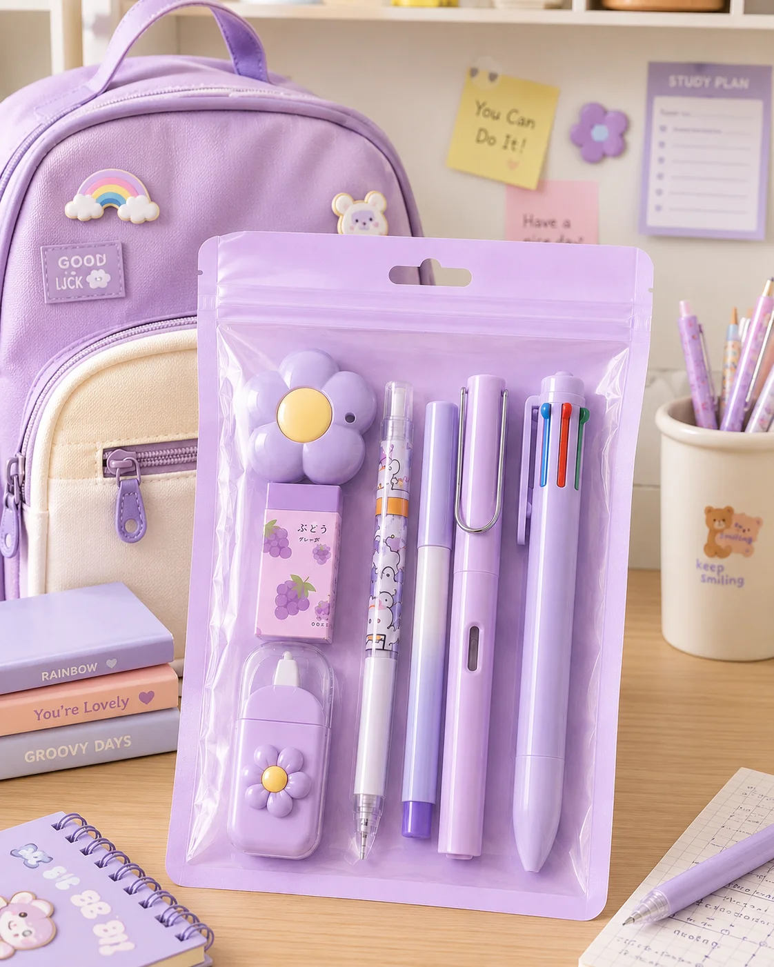 Aesthetic Stationery Set, Cute School Supplies for Students, Gel Pen Correction Tape Kit, Journaling Writing Supplies Set