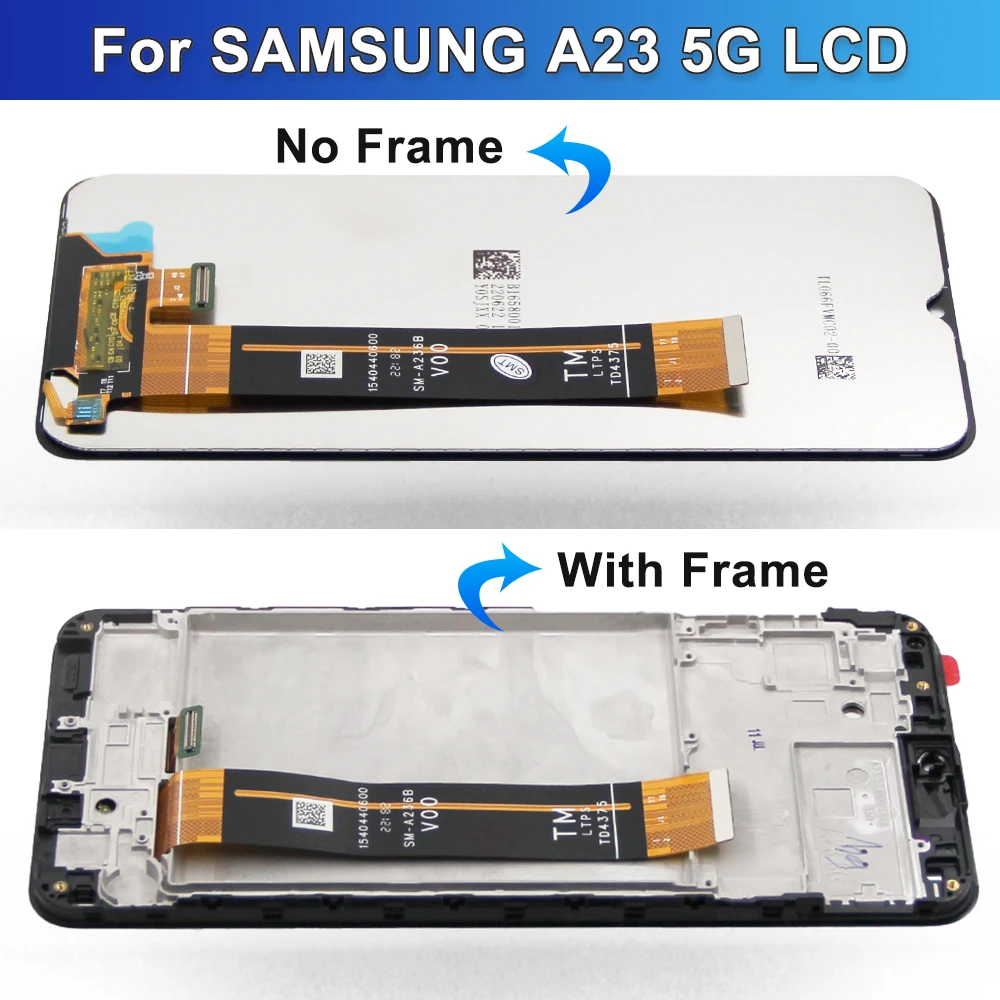 AAA Quality For Samsung A23 5G A236 A236B A236U LCD Display Touch Screen with frame Digitizer Assembly For Samsung A236U1 Screen