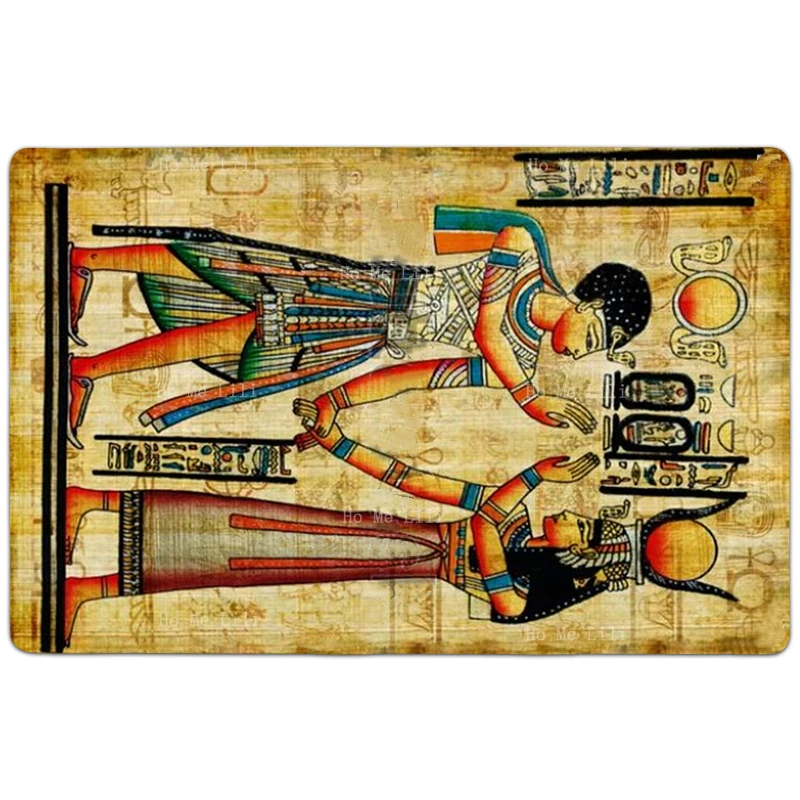 Ancient Egyptian Pharaoh Queen Hieroglyphic Totems Historical Calligraphy Retro Carpet By Ho Me Lili For Home Floor Decor